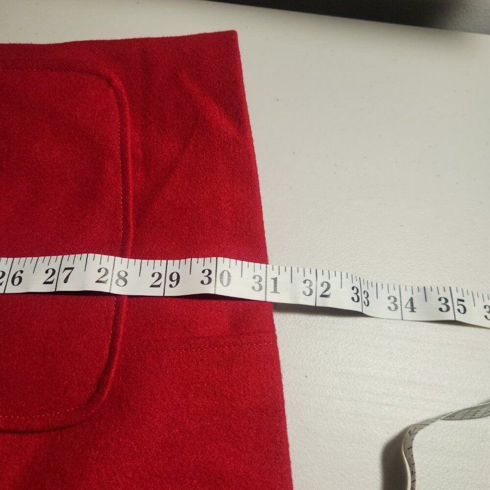 Roz & Ali Red Wool-Blend Coat Women’s 1X Classic Double-Breasted Preppy Casual - Picture 10 of 11